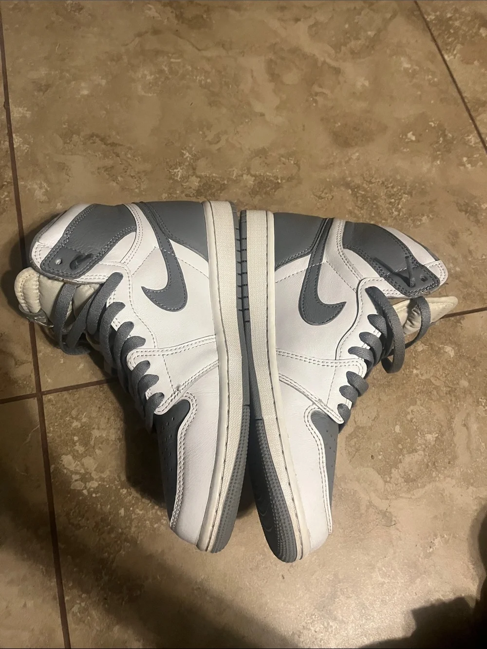 Nike Air Jordan 1 High Top Sneakers - Grey & White